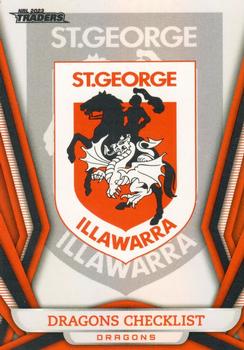 2023 NRL Traders Titanium - Pearl Special #PS121 St. George-Illawarra Dragons Checklist Front